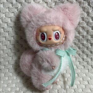 Custom “Pink Bear Mokoko” Labubu (Lafufu) Plush Pendant